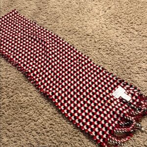 100% cashmere Charter Club Red and Black Cashmere Scarf. 64”x10”